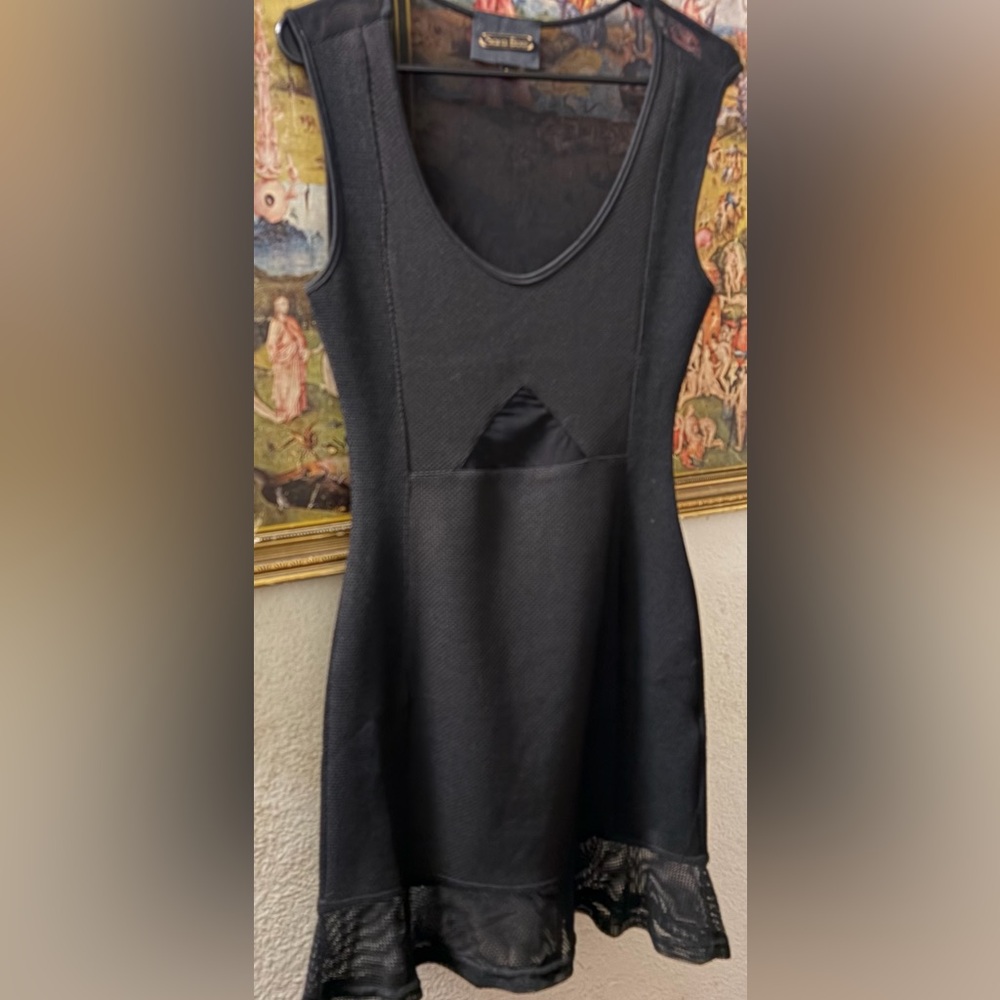 Sara Boo Black and Gold Detail Dress